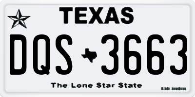 TX license plate DQS3663
