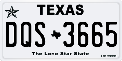 TX license plate DQS3665