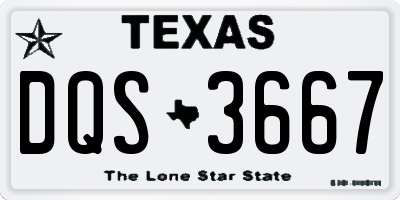 TX license plate DQS3667