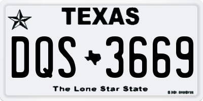 TX license plate DQS3669