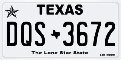 TX license plate DQS3672