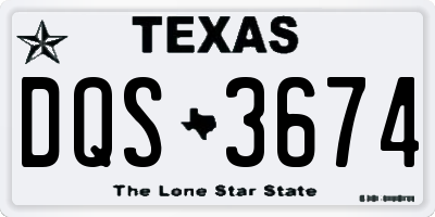 TX license plate DQS3674