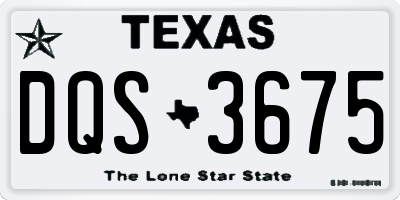 TX license plate DQS3675
