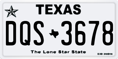 TX license plate DQS3678