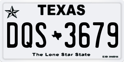 TX license plate DQS3679