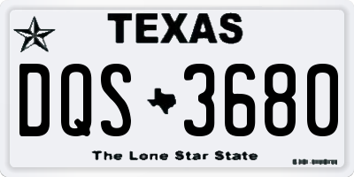 TX license plate DQS3680