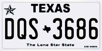 TX license plate DQS3686