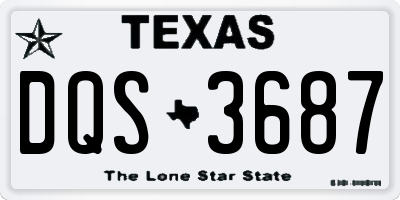TX license plate DQS3687
