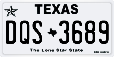 TX license plate DQS3689