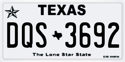 TX license plate DQS3692