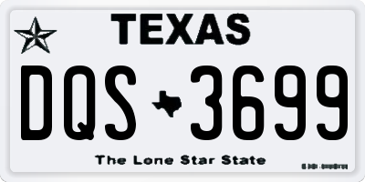 TX license plate DQS3699