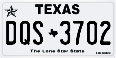 TX license plate DQS3702