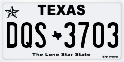 TX license plate DQS3703