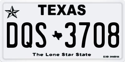 TX license plate DQS3708