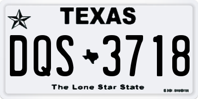 TX license plate DQS3718