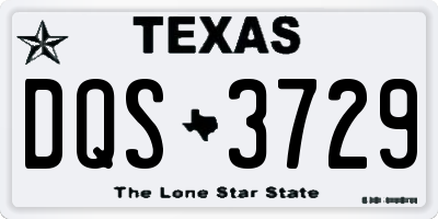 TX license plate DQS3729