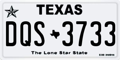 TX license plate DQS3733