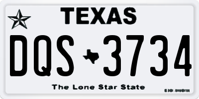 TX license plate DQS3734