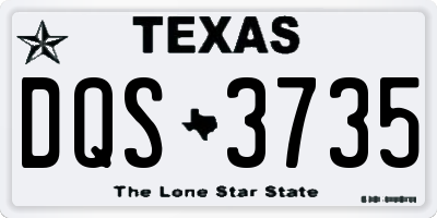 TX license plate DQS3735