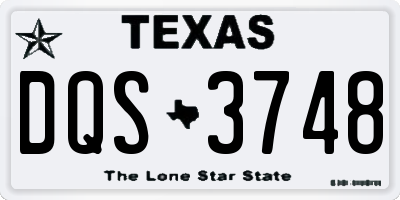 TX license plate DQS3748
