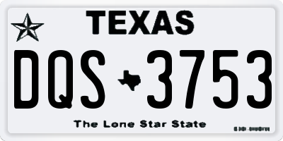 TX license plate DQS3753