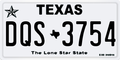 TX license plate DQS3754