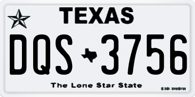 TX license plate DQS3756