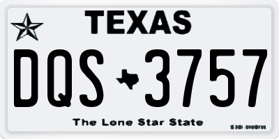 TX license plate DQS3757