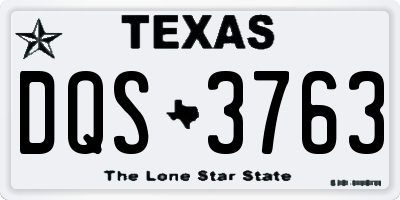 TX license plate DQS3763