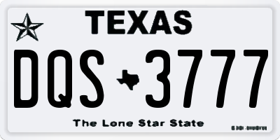 TX license plate DQS3777