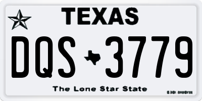 TX license plate DQS3779
