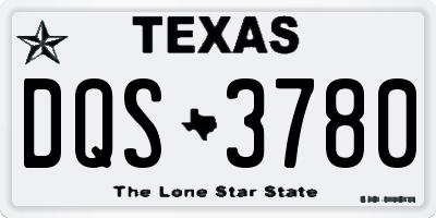 TX license plate DQS3780