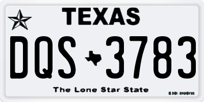 TX license plate DQS3783