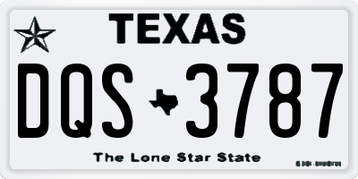 TX license plate DQS3787