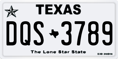 TX license plate DQS3789