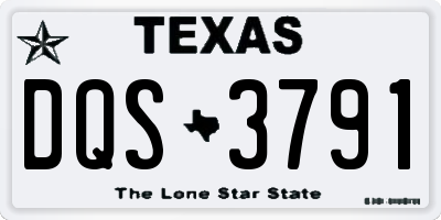 TX license plate DQS3791