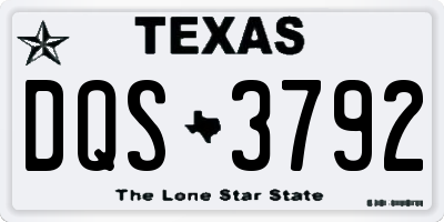 TX license plate DQS3792