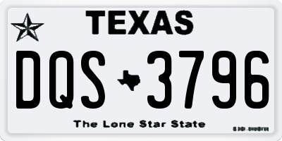 TX license plate DQS3796