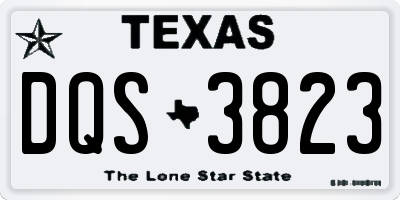 TX license plate DQS3823