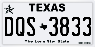 TX license plate DQS3833