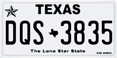 TX license plate DQS3835