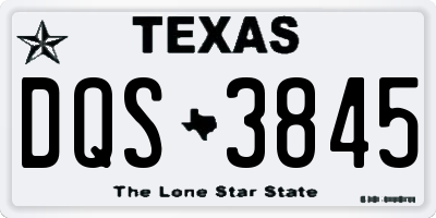 TX license plate DQS3845