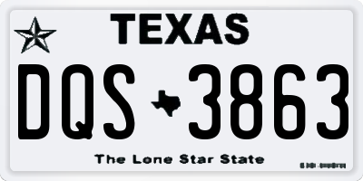 TX license plate DQS3863
