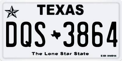 TX license plate DQS3864