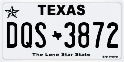 TX license plate DQS3872