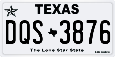 TX license plate DQS3876