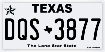 TX license plate DQS3877