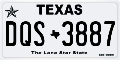 TX license plate DQS3887