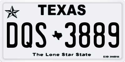 TX license plate DQS3889