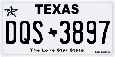 TX license plate DQS3897
